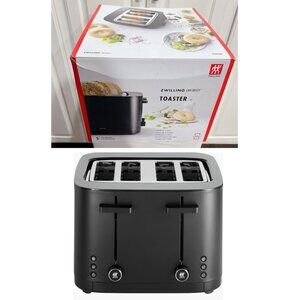 ZWILLING Enfinigy 4-Slot Slide Toaster Matt Black Body Soft-Lift - Brand New